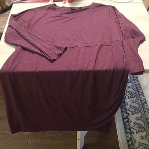 Plum long sleeve, soft, thick, tshirt dress.